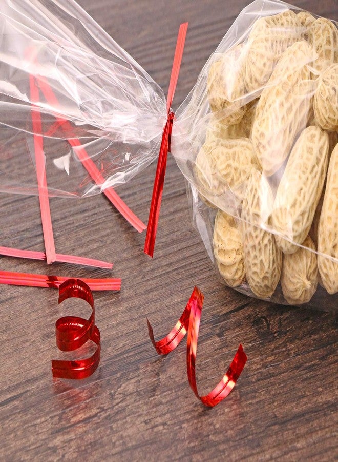 Mini Skater 6 Inches 800 Pieces Metallic Plastic Twist Ties Bag Ties for Cellophane Party Bag (800, Red) - Image 4